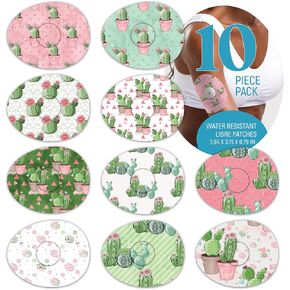 Rockadex - Freestyle Libre Sensor adhesives, Custom-Designed Freestyle Libre Patches, Diabetic Supplies Mix 10 Pack Cacti