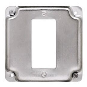 RACO 808C for ONE GFCI, Exposed, for USE with 4 in Square Box, Work Cover, 1/2 in Raised