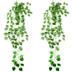 YYaaloa Room Decor Aesthetic Fake Plants, 2 Pack 35 Inch Ivy Artificial Plants for Home Decor Wall Decor Bedroom Decor Kitchen Decor Office Decor Wedding Decorations and Outdoor Decor (Ivy Leaves) in Saudi Arabia