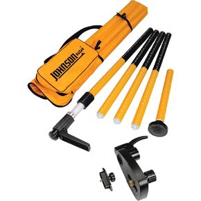 Johnson Level & Tool 40-6300 Interior Laser Pole with 5/8" - 11 or 1/4" Thread, 2'4"-11' Working Height, Orange, 1 Pole