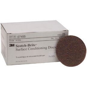 Scotch-Brite Surface Conditioning Disc for Sanding - Metal Surface Prep - Hook and Loop - Aluminum Oxide - Medium Grit - 7" diam. - Pack of 10