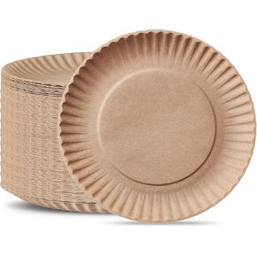 غوستو [9 بوصة - عدد 300] أطباق ورقية غير مطلية من كرافت للاستعمال مرة واحدة، كبيرة - غير مبيضة (عبوة مريحة سابقًا) in Kuwait