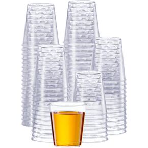 Comfy Package [500 Count] 1 oz. Clear Hard Plastic Shot Glasses - Disposable Shot Cups