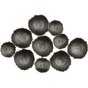 CosmoLiving by Cosmopolitan Metal Plate Home Wall Decor Wall Sculpture with Uneven Edges, Wall Art 26" x 2" x 23", Black