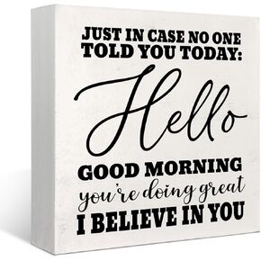 Office Desk Decor for Women,Cheer Up Gifts for Men,In Case No One Told You Today Wooden Sign,Inspirational Office Desk Decor for Men Women,Cheer Up Gifts for Coworker 5 x 5 Inch