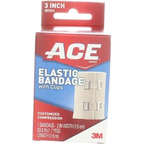 Ace Elastic Bandage with Clips 3 Inch, Pack of 5
