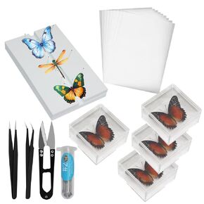 Insect Specimen Tools Kit Insect Display Case Insect Specimen Tools Insect Pins Insect Pinning Board Wings Pressing Paper Insect Collection Tools for Bug Hobbyist/Biology Projects