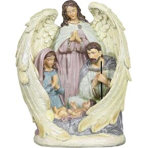 Oinas Christmas Decoration Angels Baby Birth Angels Holy Family Collection Decorations Tabletop Character Decorations, Tabletop Display of Religious Nativity Statues