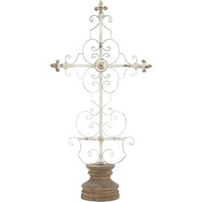 Deco 79 White Metal French Country Sculpture, 29" x 15" x 6"