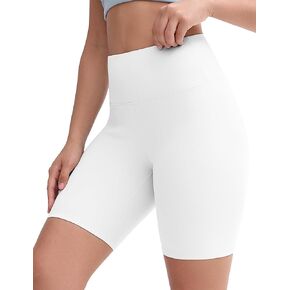THE GYM PEOPLE Women's Stretchy High Waist Athletic Shorts Tummy Control Workout Biker Shorts for Yoga Running 8"