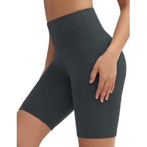 شورت رياضي نسائي قابل للتمدد عالي الخصر من THE GYM PEOPLE، للتحكم في البطن، للتمارين الرياضية واليوجا والجري 8 بوصات