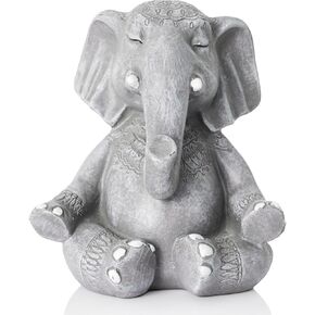 Elephant Buddha Zen Statue Decor, Elephant Statue Gifts for Women, Yoga Elephant for Home Office Desktop Table Meditating Room Decor, Unique Gift for Elephant Lovers