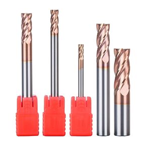 5PC Square Nose Carbide End Mill Bits 1/8" 3/16" 1/4" 5/16" 3/8" Cutting Diameter -Helix 4 Flutes HSS 57°CNC Straight Shank Drill Bits Cutter Tool Set for Wood Aluminum Steel Titanium