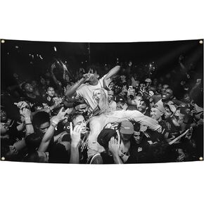 AuLYn مضحك Play-boi Rapper Singer Cartis نسيج ألبوم الموسيقى غطاء نسيج 3x5Ft نسيج غرفة الفن ديكور نسيج الزينة الجدار شنقا الهدايا للمراهقين غرفة نوم غرفة المعيشة، أسود in Kuwait