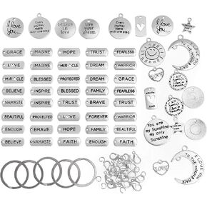 Incraftables 100pcs Antique Gold Charms for Jewelry Making with 15pcs Clasps & Rings. Best Antique Metal Designer Charm for DIY Bracelets & Necklaces. Bulk Assorted Charms for Crafting Supplies