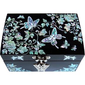 MADDesign Mother of Pearl Lacquered Jewelry Ring Box Butterflies Blue in Kuwait