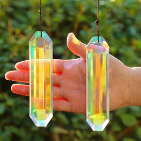 120mm Crystal Suncatcher, 2 Pack Large Prism Sun Catchers Windows Hanging Ornaments Rainbow Maker Pendant Indoor Outdoor Garden Chandelier Birthday Wedding Party Valentines Day Gifts for Women