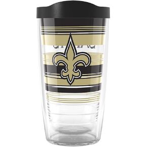 Tervis NFL New Orleans Saints - Hype Stripes Made in USA Double Walled Insulated Tumbler Travel Cup Keeps Drinks Cold & Hot, 16oz, Classic