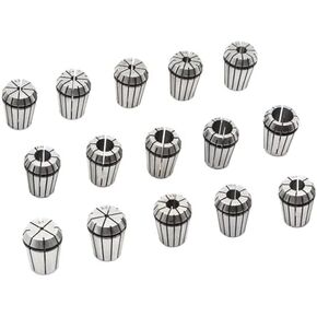 ER32 ER25 ER20 ER16 Spring Collet Set Super Precision Compatible with CNC Engraving Machine & Milling Lathe Tool (15PCS ER25 1/10"-3/5" Gripping Range)