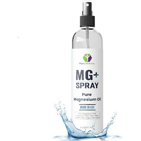 Mars Wellness MG+ بخاخ زيت المغنيسيوم النقي - 8 أونصة رذاذ مغنيسيوم موضعي للاسترخاء وتجديد شباب العضلات، صنع في الولايات المتحدة الأمريكية - تعقيم المغنيسيوم in Kuwait
