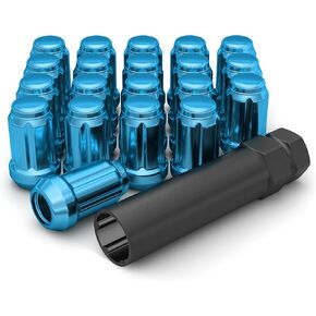 White Knight 3807BLT-20AM M12x1.50 Blue 6 Spline Lug Nut with Key, 20 Pack
