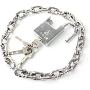 Security Chain and Lock Kit,Chain Locks,Chain Length with 2 Inch Length40mm Cut Proof Lockfor Bikes, Lockers, File Cabinets, Wardrobes, Small Fences, Refrigerator Door,Scoote