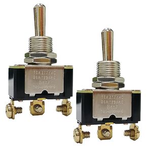 2pcs Toggle Rocker Switch MT-3021-3 Heavy Duty Electrical Switches 3 Pin Position ON-Off 10A 277VAC 20A 125VAC 3/4 HP 125-250VAC Household Appliances Replacement Part Screws Terminal