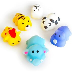 4 Pcs Jumbo Glitter Mochi Squishy Toys for Kids Party Favors, Kawaii Squishies, Sea Animals Sensory Toys for Classroom Prizes, Easter Basket and Goodie Bag Stuffers, Stress Balls Squeeze Toys