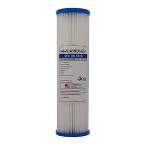 Hydronix SPC-25-1010 Universal Whole House Sediment Pleated Water Filter, Washable and Reusable, 2.5" x 10" - 10 Micron