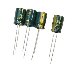 Fielect 20Pcs Aluminum Radial Electrolytic Capacitor 22uF 100V Low ESR Green 8x12mm High Ripple Current,Low Impedance for TV, LCD Monitor, Radio, Stereo, Game