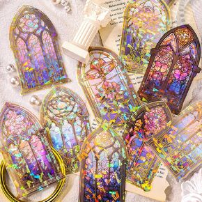 Butterflies and Flower Stickers Set,60 Pieces Glitter Holographic Transparent Floral Resin Aesthetic Sticker Decals for Art Journaling Scrapbook Bullet Junk Journal Card Making Planner Craft