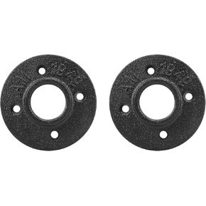NearMoon Industrial Pipe Floor Flange, Heavy Duty Malleable Iron Pipe Fittings, Black Wall Mounted Vintage DIY Threaded Flange(2 Pack, 1.5 Inch)