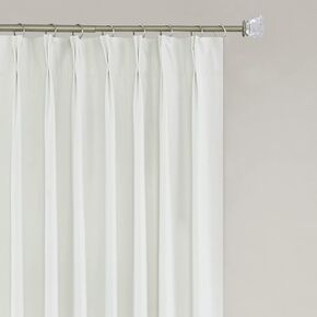 Central Park Sage Pinch Pleat Blackout Curtain for Bedroom Energy Efficient Luxury Silk Panels with Full Blackout Liner Backtab Drapes with 9 Hooks (Ring not Include), 40"x95", 2 Panels, Sage Green