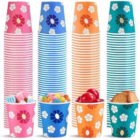 500 Pack 5oz Disposable Paper Cups, Colorful Paper Cups, Small Mouthwash Cups, Mini Paper Cups for Parties, Picnics, Barbecues, Travel and Events