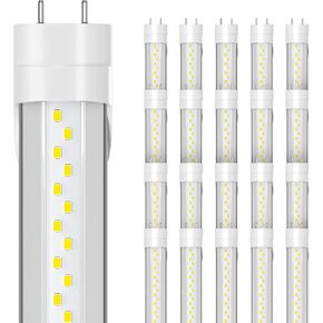 20-Pack T8 Led Bulbs 4 Foot, 24W 3600LM 6500K Daylight 4' T8 Led Light Bulbs, Ballast Bypass, G13 Base Type B Dual-End Powered 4ft Led Tube Light, Led Replacement for Fluorescent Tubes