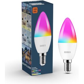 OHLUX E12 Led Bulb, Smart Candelabra Led Light Bulbs 4W 40 Watt Equivalent, Color Changing Light Bulb 3000-6000K+RGB Compatible with Alexa Google Home, Candle Small Bulbs with Voice Control, 1 Pack