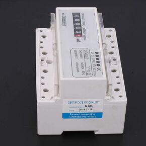 3 Phase Power Meter, Three Wire Energy Meter Energy Consumption Digital Electric Power Meter 3-Phase Electric Meter 220/380V 20-80A White