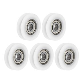 uxcell U625ZZ 625 Nylon U Groove Bearings 5x24x7mm Double Metal Shielded (GCr15) Chrome Steel Ball Bearings 5pcs