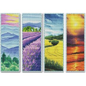 Maydear Cross Stitch Kits Stamped Full Range of Embroidery Starter Kits for Beginners DIY 11CT 3 Strands - Starry Night of Van Gogh 23×18(inch)