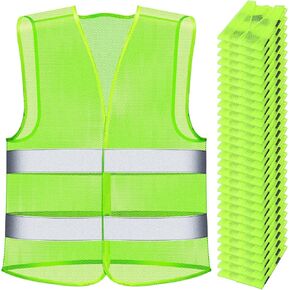 Unittype 30 Pack High Visibility Vest Reflective Safety Vest Hi Vis Mesh Vest Adjustable Size for Men Women Outdoor Works in Kuwait