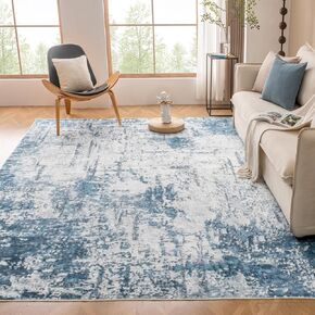 Washable Rug 5x7 Abstract Living Room Rug with Non Slip Modern Machine Washable Rug Stain Resistant Low Pile Green Area Rug Soft Large Area Rug for Dining Room Home Decor, Green