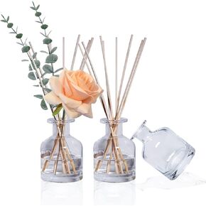 HOSSIAN 5 fl oz Glass Diffuser Bottles -Reed Diffuser Bottles- Fiber Sticks Diffuser Bottles(4X3.9Inch)