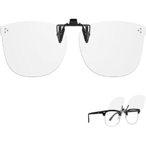 TJUTR Clip On Blue Light Blocking Glasses for Big Prescription Glasses, Anti Eyestrain Glasses, Idea for Computer Gaming TV