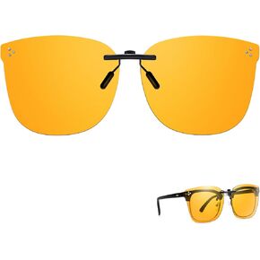 TJUTR Clip On Blue Light Blocking Glasses for Big Prescription Glasses, Anti Eyestrain Glasses, Idea for Computer Gaming TV