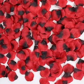 DomeStar 2000PCS Red Rose Petals, Artificial Flower Petals Fake Rose Petals Fabric Petals Silk Red Rose Petals for Romantic Night Wedding Valentines in Kuwait