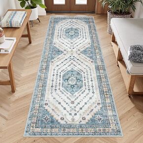 2x6 Washable Rug Runners for Hallways 6 Feet Non Slip, Boho Kitchen Runner Rugs with Rubber Backing, Western Bathroom Runner Tribal Carpet Runner for Bedroom Entryway Laundry Room Bedside