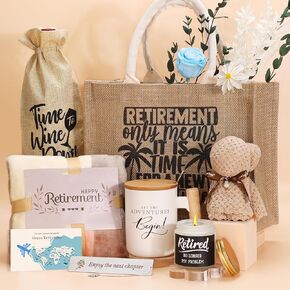 Retirement Gift for Women 2024,Happy Retirement Gifts for Coworker,Friends,Retirement Gifts for Nurses,Mom,Retirees Coffee Mug Beach Travel Bag Set