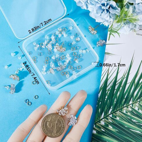 CREATCABIN 12Pcs Sun Stud Earring Findings 18K Gold Plated Brass Earring Posts Ear Stud Earrings with Loop Cubic Zirconia Open Jump Rings Butterfly Ear Nuts for DIY Earring Jewelry Making 14.5x12.5mm in Kuwait