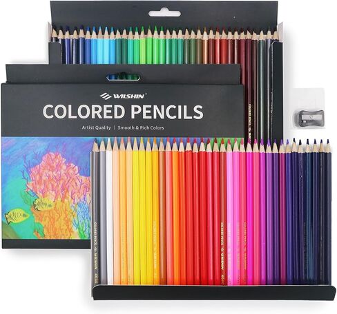 72 Count Colored Pencils Set, Professional Color Pencils for Adult Coloring Books, Soft Core Artist Sketching Drawing Pencils Drawing Supplies for Adults Kids, Back to School Art Supplies Kit in Kuwait