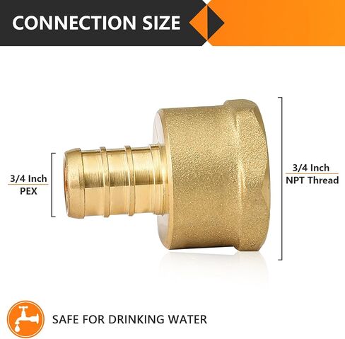 20 حزمة من تركيبات PEX، 1/2 بوصة PEX x 1/2 بوصة ذكر NPT، محول ذكر Pex 1/2 بوصة، تركيب مجعد نحاسي لأنابيب Pex، ASTM F1807 in Saudi Arabia